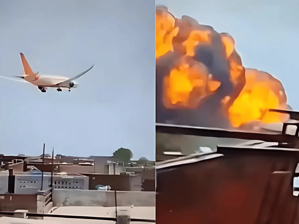 Indian Plane Crashes Near Ahmedabad Airport In Meghani Nagar - AAMNEWSHUB.COM